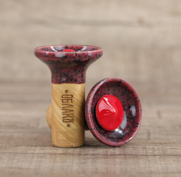 Oblako Flow Phunnel Glazed-Red on Redwood - Shisha-Dome