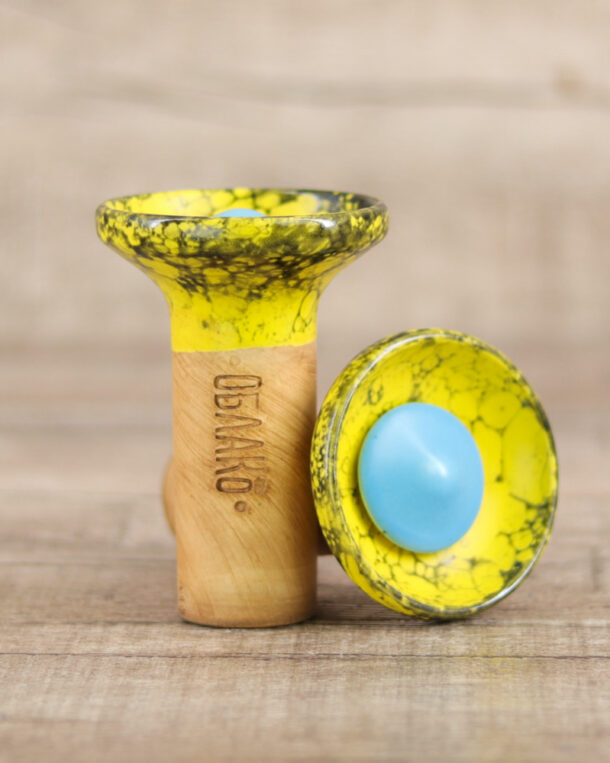 Oblako Flow Phunnel Glazed-Light Blue on Marble Yellow Black - Shisha-Dome